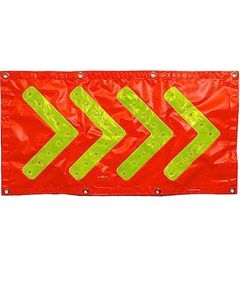 lighted orange arrow banner