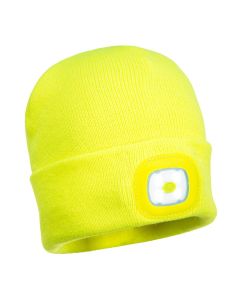 yellow beanie head lamp