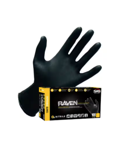 SAS Safety Corporation 66519 Extra-Large Black Nitrile Disposable Gloves 100 Count