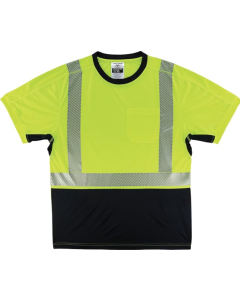 Ergodyne Standard Reflective Safety T-Shirt, High Visibility Lightweight Performance Fabric, Underarm Venting, Lime, 2X-Large